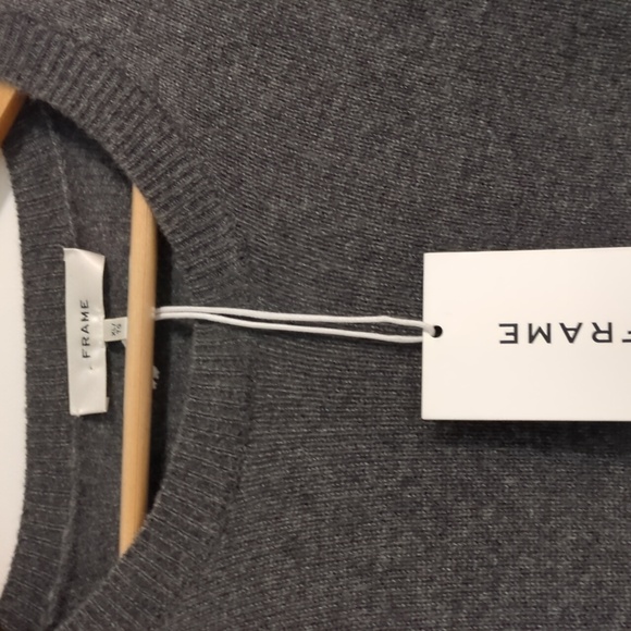 Frame Ruched Puff Sleeve Gray Puff Sleeve Cashmere Sweater Sz XL - Picture 7 of 9